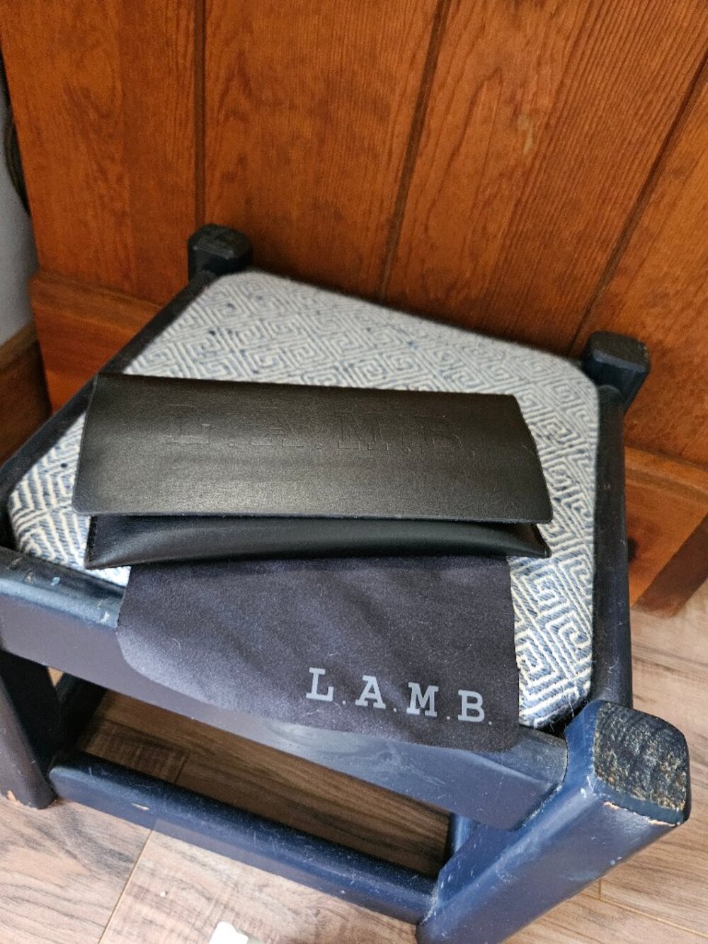 L.A.M.B. Black Magnetic Eyeglass Case with Cleaning Cloth